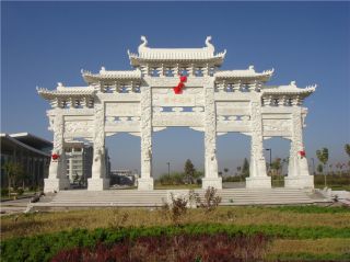 古建石門(mén)牌坊單門(mén)價(jià)格專(zhuān)業(yè)設(shè)計(jì)圖-農(nóng)村路口簡(jiǎn)易單門(mén)牌樓效果圖片