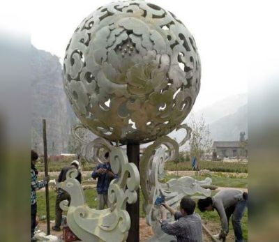 戶(hù)外不銹鋼鳳凰鏤空球雕塑
