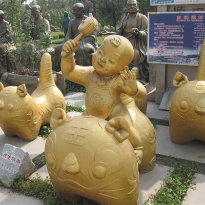 銅雕戶(hù)外公園創(chuàng)意娃娃景觀(guān)雕塑
