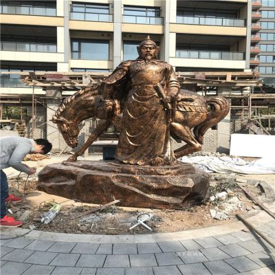 岳飛銅雕，玻璃鋼仿銅歷史名人，民族英雄人物雕塑