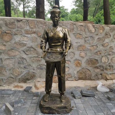 簸箕，玻璃鋼勞動(dòng)人物勞動(dòng)場景雕塑
