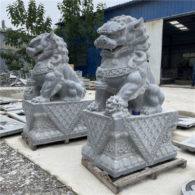 青石大獅子，2米5高大門鎮(zhèn)宅石雕獅子