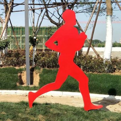 紅色 剪影 跑步 男 不銹鋼、鍍鋅板或玻璃鋼材質(zhì)