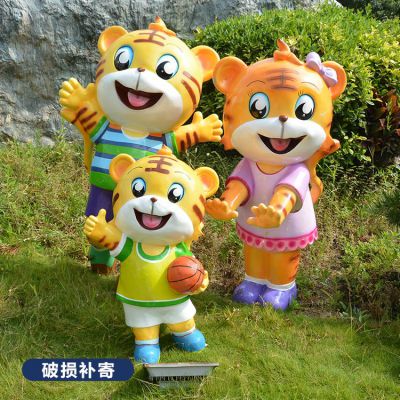 玻璃鋼卡通老虎，彩繪老虎