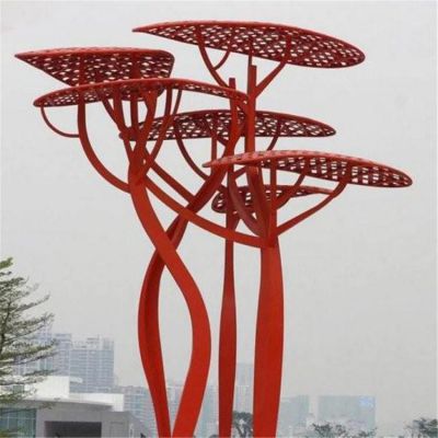 不銹鋼樹，抽象樹形雕塑
