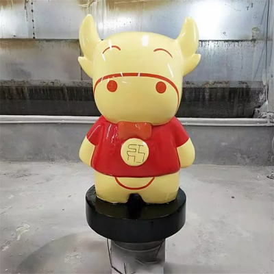 卡通小牛犢，玻璃鋼商場美陳動物擺件