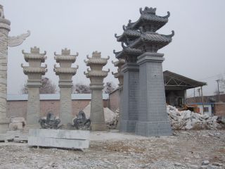 祠堂牌坊效果圖宗祠石大門圖片大全